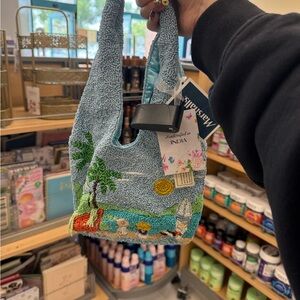 Blue Beaded Women's Bag